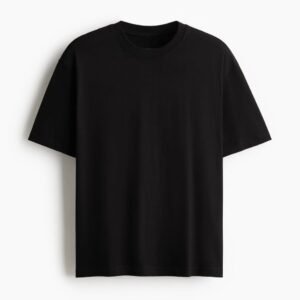 BLACK SOLID OVERSIZED T-SHIRT