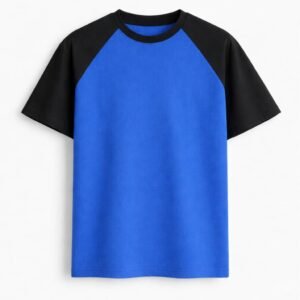 blue and black oversized raglan t-shirt