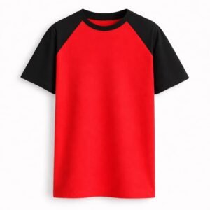 red and black Oversized raglan T-shirt