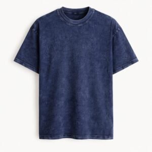 navy blue acid wash Oversized T-shirt