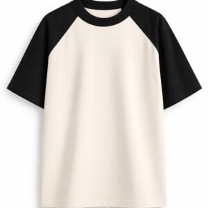 BLACK AND WHITE RAGLAN OVERSIZED T-SHIRT