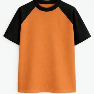 orange black oversized raglan t-shirt