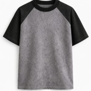 black and grey oversized raglan t-shirt