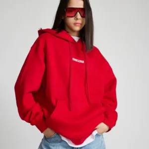 Red Signature Oversized Heavyweight Hoodie (Fleece)