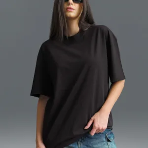 Solid Black Soft Jersey Oversized T-shirt